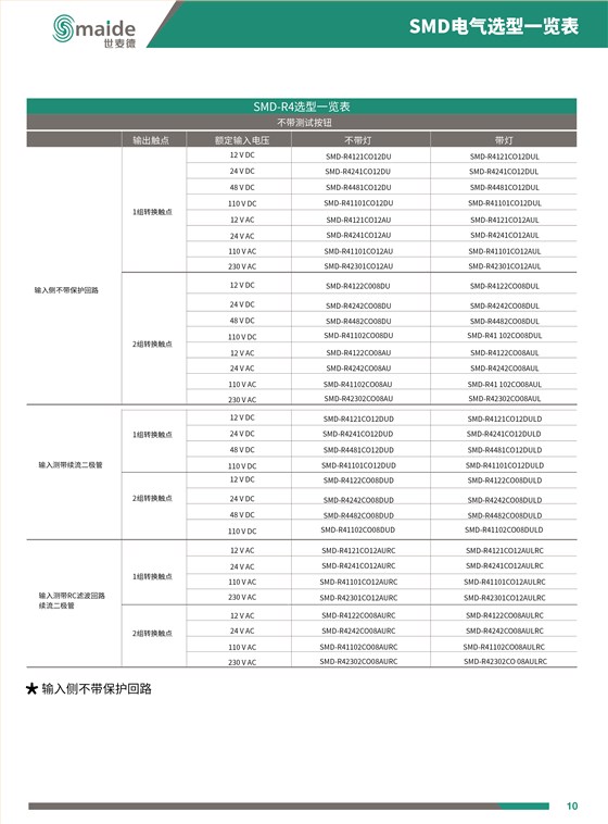 世麦德-继电器型号