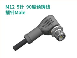 M12  5针  90度预铸线