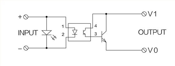 单路光电耦合器模组 接线示意图