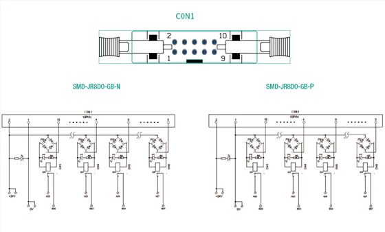 8路1NO功率型继电器 SMD-JR8DO-GB-N / SMD-JR8DO-GB-P