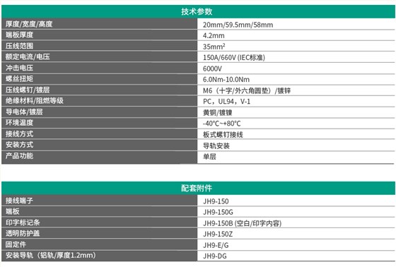 JH9系列板式螺钉接线端子 JH9-150